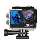 AJUK 5K 30FPS 48MP WiFi Ultra HD Sports Action Camera | 2" / 1.4" Dual Touch Screen | 170 Degree Wide Angle | EIS Stabilization |30M Waterproof |Built in Mic| 2 x 1350mAh Battery with Accessories Kit