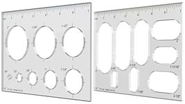 Pack of 2 Router Templates for Woodworking, Router Jigs Decorative Template, Router Grommet Circle Inlay Templates