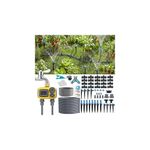 TRJZWA Dual Port Water Timer with LCD Display,Latest Automatic Watering System with 3 Separate Watering Programmes,IP55 Waterproof,3 Types of Drip Tips for Garden/Greenhouse/Lawn