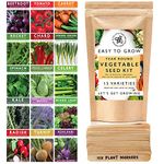 Vegetable Seeds Kit for Planting - 15 Heirloom Seed Varieties Included in This Grow Your Own Vegetable Seeds Pack, Ideal Gardening Gifts for Men and Women