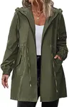 IN'VOLAND Raincoat Women Plus Size Waterproof Long Hooded Coats Windbreaker Travel Jacket