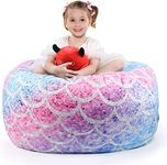 KABOER Bean Bag Cover for Kids,200L Stuffed Animal Storage Bean Bag Chair Cover |Stuffable Zipper Beanbag for Organizing Children Soft Plush Toys (32x29inch)