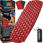 Sleepingo Sleeping Pad for Camping - Ultralight Sleeping Mat for Camping, Backpacking, Hiking - Lightweight, Inflatable & Compact Camping Air Mattress (Red with Black Back)