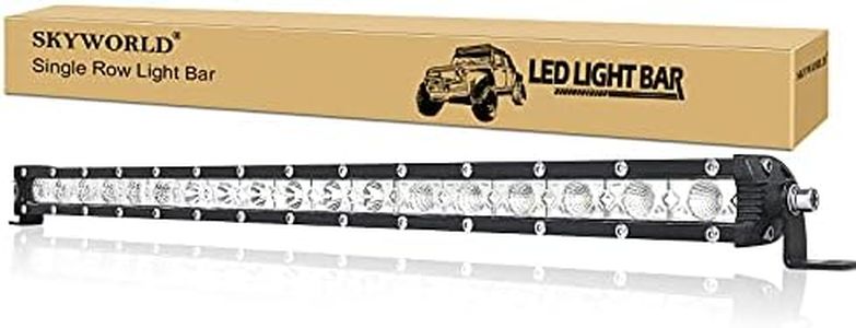 SKYWORLD 20 inch 90W Single Row LED Light Bar Low Profile Ultra Thin Slim Mini Spot Flood Combo Beam Off Road Driving Lights Led Fog Lights Boat Lighting ATV SUV UTV Truck