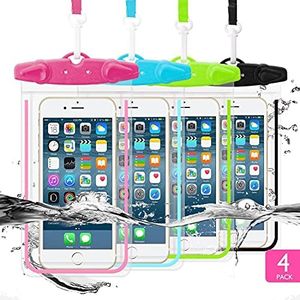 IKAIHAO Waterproof Phone Pouch, 4 Pack Waterproof Phone Case with Lanyard Protector for iPhone15 14 13 12 Pro Max XS Plus Samsung Galaxy Note up to 6.9", IPX8 Cellphone Dry Bag Beach Essentials