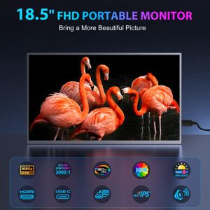 18.5" Portable Monitor – 120Hz FHD IPS, USB-C/HDMI, 100% sRGB, VESA, Smart Cover