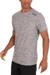 TCA Men’s Galaxy Short Sleeve Running Gym Top - Cool Gray, X-Large