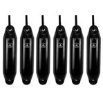 Hurricane Fenders Original Series Boat Fender PM01 40cm x 10cm (16" x 4") - Black - Pack Of Six