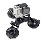 DRAGON SLAY Triple Suction Cup Camera Mount for GoPro, Action, 1/4" Cameras and Dash Cams - for Car Windscreen or Window