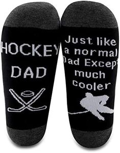MBMSO 2 Pairs Hockey Dad Socks Funny Hockey Dad Gifts Hockey Gifts for Dad, Hockey Dad, 12