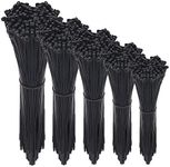 NewMainOne Cable Zip Ties,500 Packs Self-Locking 4+6+8+10+12-Inch Width 0.16inch Nylon Cable Ties,Perfect for Home,Office,Garage and Workshop (Black)