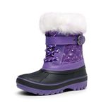 DREAM PAIRS Boys Girls Mid Calf Winter Snow Boots Toddler/Little Kid/Big Kid, Purple, 5 Big Kid