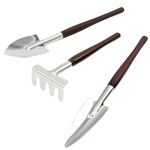 GLUN® Garden Hand Tools 3 Pieces of Mini Garden Tools Trowel, Shovel, Cultivator, Outdoor and Indoor Portable Tool Set for Digging, Weeding, Planting