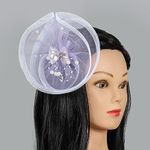 PEAR BEAR Bowie Twisted Lavender Pearl String Hair Fascinator for Women and Girls