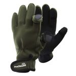 Mens Neoprene Fishing Gloves (Lightweight Waterproof) (M/L) (Green)