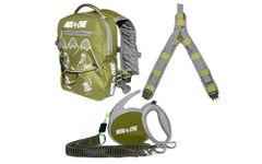 MDXONE Kids Snowboard Ski Harness Trainer with Retractable Leash and Absorb bungees (olive)