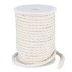 KINGLAKE Macrame Cord 6mm, 30m Natural Twisted Cotton Rope Thick String for Crafts, Wall Hanging, Plant Hanger, Knitting, Gardening, Decoration