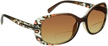 proSPORT Women Bifocal Reading Sunglass Reader Glasses Tinted Oversized Leopard Brown +2.00