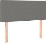 vidaXL Fabric Headboard- Adjustable Height, Dark Grey, Solid Larch Wood & Engineered Wood, Designed for Ultimate Back Support (100x5x78/88 cm)