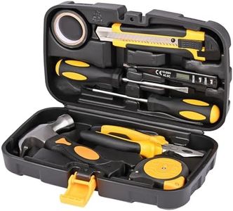 Asian Paints TruCare Hand Tool Kit (9 Pieces) for Household DIY & Emergency Maintenance | Compact & Portable set of Measuring Tape, Hammer, Plier, Insulated Tape, Digital voltage tester, Screwdrivers