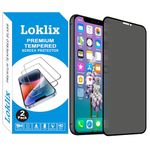 Loklix Privacy Tempered Glass Screen Protector Compatible for iPhone 11 Pro Max/XS Max Screen Guard with Edge to Edge Coverage and Easy Installation Kit