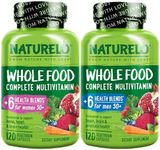 NATURELO Whole Food Multivitamin for Women 50+ (Iron Free) - 120 Vegan Capsules and Whole Food Multivitamin for Men 50+ - 120 Capsules Bundle