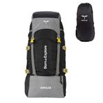 Impulse 4 Compartment Rucksack Bags 60 Litres Travel Bag For Men Tourist Bags For Travel Backpack For Hiking Trekking Bag For Men Camping Keep Discovering Light Black With 1 Year Warranty One Size