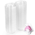 Hedume 120 Pack Individual Cupcake Container, BPA-Free Clear Plastic Single Deep Dome Stackable Individual Cupcake Box for Wedding, Party