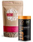 WOW TEA: Dual Tea & Meal Replacement Superfood Combo | Weight Loss & Detox Teas | 9 Superfoods | Organic Herbal Loose Leaf Tea - 300g Package, Made in EU