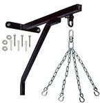 Islero Fitness Boxing Punch Bag Hanging Wall Bracket Mount Steel Chain D-Shackle Swivel Indoor Gym Punching Bag Holding Stand Set MMA UFC (Double)