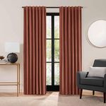 Eclipse Luxury Cotton Velvet 100% Blackout Rod Pocket Back Tab 84" x 50" Curtain Window Panel in Copper