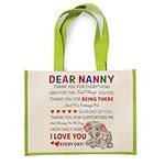 Crunchy Carrots Mother's Day - Dear Nanny Thank You for Everything Eco-friendly Jute Bag, Reusable Shopping Bag (Apple Green)