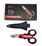 FIBAsource Optic Fiber Cable Cutter Scissors for Fiber Optic Kevlar Shears Stainless Steel Electrical Shears Precision Scissor with Wire Optical Fiber Cut with Protection Sleave