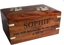 Rosewood Pet Urn for Dog Ashes Box - Personalized Wooden Urn for Pet Ashes - Memorial Keepsake Funeral Cremation Urn Box (Personalized, Large - 160 lbs)