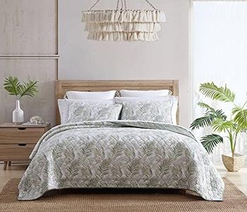 Tommy Bahama - King Quilt Set, Reversible Cotton Bedding with Matching Shams, Soft Coastal Bedspread, All Season Home Decor (Maui Palm Green, King)