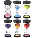 Sand Timer,6 Colour Hourglass Timer Sandglass Sand Clock 1min / 3mins / 5mins / 10mins / 15mins / 30mins for Kids, Classroom, Kitchen, Games, Creative Gifts