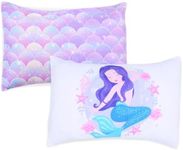 Suyfhdc Mermaid Toddler Pillowcases,2 Pack Pillow Cover,Kids Toddler Pillowslip Case Fits Pillows Sized 13 x 18 or 12x 16 for Kids Bedding Pillow Cover for Kids