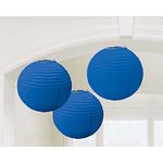 Amscan 24055-105-55 Lanterns Round Bright R Blue- 3 Pack