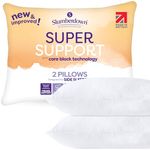 Slumberdown Super Support Pillows 2 Pack - Firm & Supportive Pillow for Side Sleepers, Reduces Neck & Shoulder Pain | Foam Block, UK-Made, Non-Allergenic,Washable (48 x 74cm)