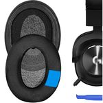 Geekria Sport Cooling Gel Replacement Ear Pads for Logitech G Pro, G Pro X, G433, G233 Headphones Earpads, Headset Ear Cushion Repair Parts (Extra Thick/Black)