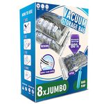 Jumbo Vacuum Storage Bags, 8 Pack Space Saver Bags for Clothes, Comforters, Clothing and Blanket