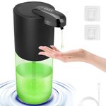 Foyucool Automatic Liquid Soap Dispenser, 12.8oz/380ml Rechargeable Touchless Hand Soap Dispenser, 4 Level Adjustable Foam Volume, Waterproof Wall Mountable Soap Dispenser for Bathroom, Kitchen,Black