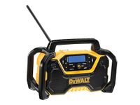 Dewalt DCR029 Compact Bluetooth® Radio 240V & Li-ion Bare Unit, the 30W speakers and customisable equalizer provide excellent sound quality.