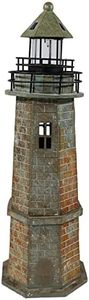 Sunnydaze 35-Inch Solar Decorative Lighthouse Garden Statue - LED Light