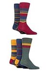 SockShop Men's Patterned Bright Colourful Natural Bamboo Socks Various Designs for Everyday Wear Size 7-11 Pack of 5 (7-11, Cedar)