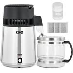 CO-Z Water Distiller, Stainless Steel Distilling Pure Water Machine for Home Countertop Table Desktop, 4L Distilled Water Making Machine, 4 Liter Water Purifier to Make Clean Water for Home,Silver