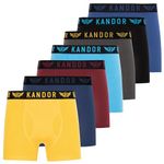 Kandor Bambus Boxershorts Herren – 7er Pack, Weich, Atmungsaktiv Unterwäsche für Männer, Herren- Unterhosen aus Bambus Viscose und Baumwolle, Einfarbig & Schwarz Boxer Briefs Set, Gelbes-Set, L