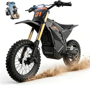 Electric Dirt Bike for Adults Teens, 6000W Peak Motor 60V 30Ah Battery 50MPH Electric Motorcycle, 60 Miles Long Range Off-Road E Dirt Bike, 14/17" Knobby Tires, Dual Suspension & Hydraulic Brakes