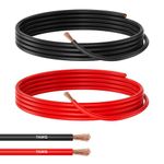 Homvvi 2 Pcs Flexible Battery Inverter Cables - 100 Amp 10.55mm² Welding PVC Cable Wire, 7 AWG Pure Copper Wire Cable for DIY, Car, Truck, RV, Solar (6.5 Feet Red, 6.5 Feet Black)