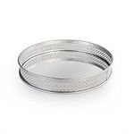 American Atelier Round Mirror Tray, 15 by 15 by 2.25-Inch, Silver